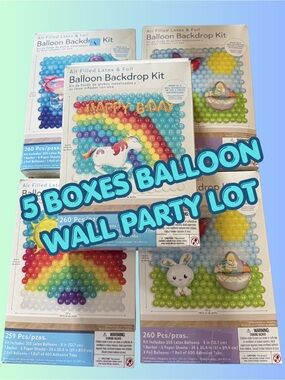 Party City Multicolor Balloon Backdrop Kit - 5-Box Party Set